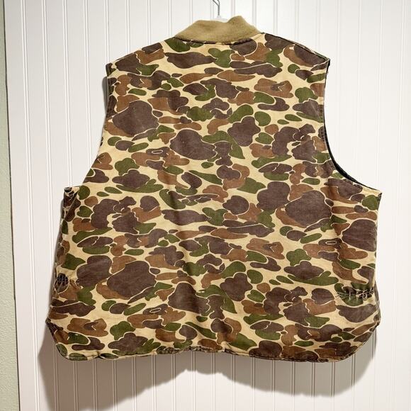 VIntage Carhartt Duck Camo Vest VQ183 Union Made Insulated Workwear Mens 4X - Picture 8 of 9